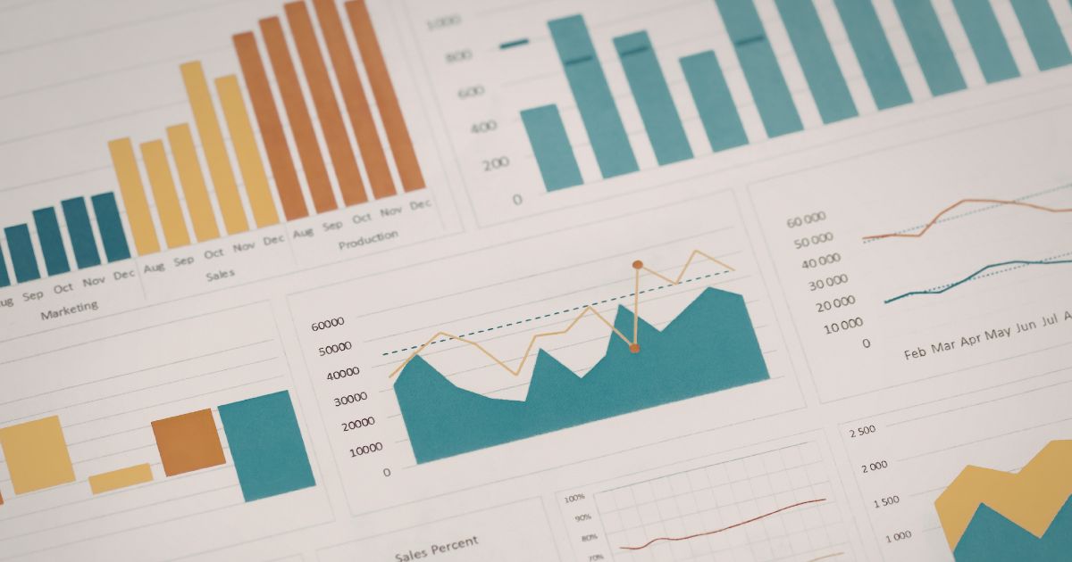 Gráficos de crecimiento mostrando resultados de campañas SEO B2B